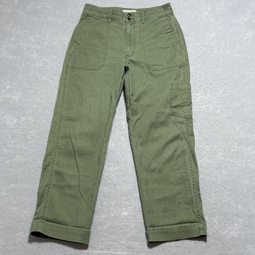 Madewell Pants Womens Size 28 Green Griff Tapered Fatigue Cargo Nautical Beach